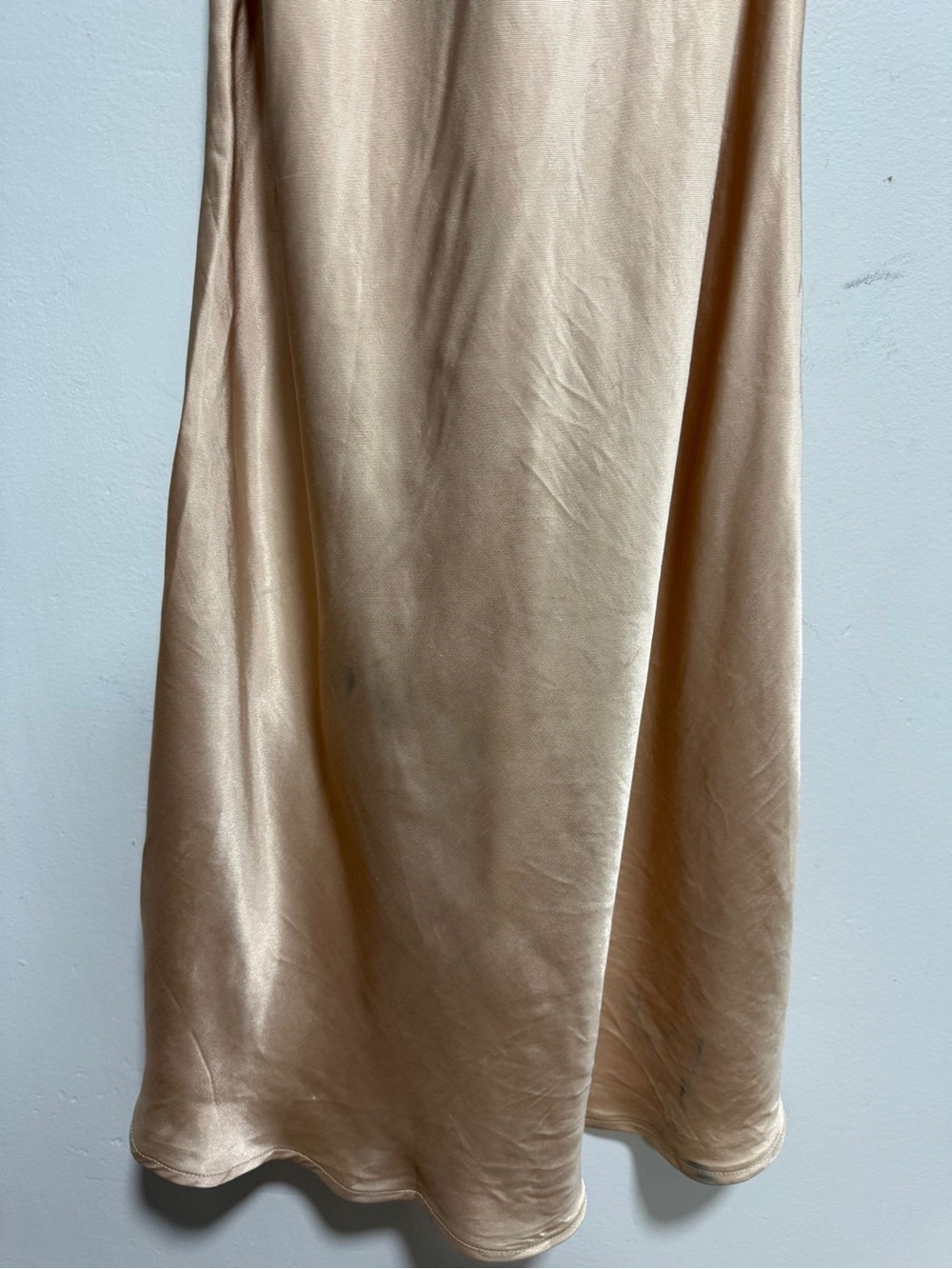 Park & Fifth Champagne Satin Cowl Neck Maxi Dress XS - Picture 9 of 9